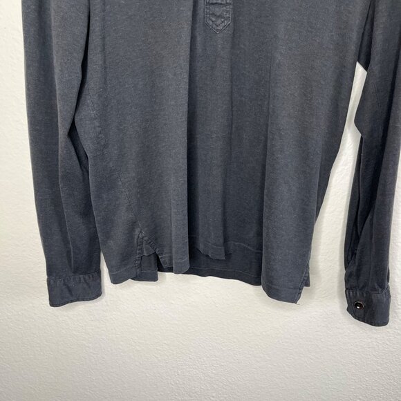 Ralph Lauren Black Label Mens Long Sleeve Cotton Polo Shirt Charcoal Black Small - Picture 5 of 11
